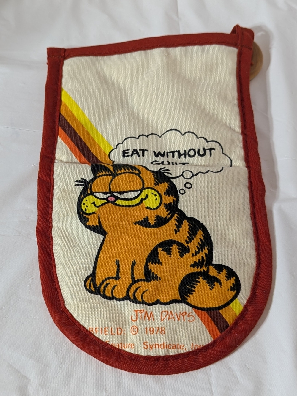 VGT 1978 Garfield 'Eat Without Guilt' Cat Oven Mitt